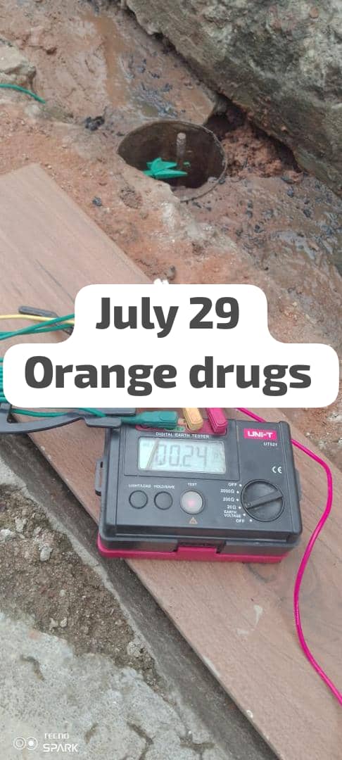Earthing Result at Orange Drugs